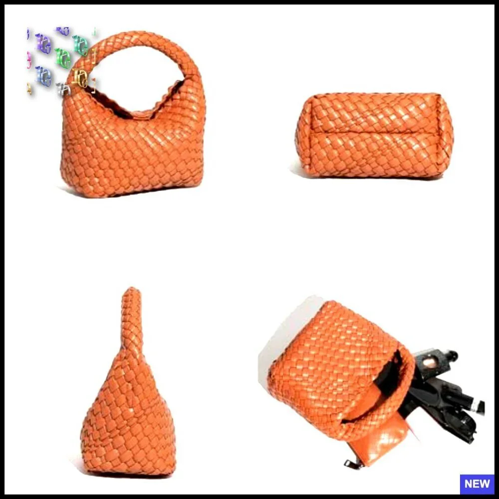Woven Vegan Leather Hobo Bag Set Adjustable Crossbody Lightweight Elegant Retro